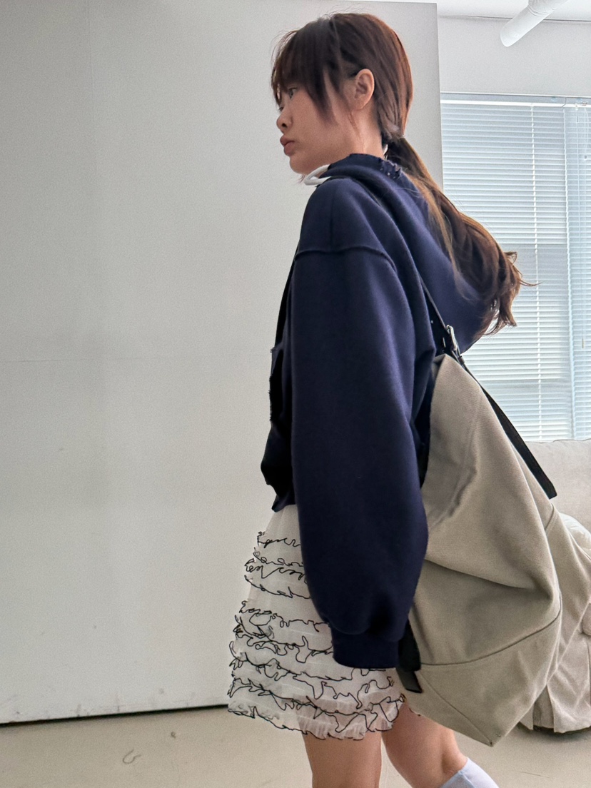 OLI SEOUL韓國東大門代購女士新款職業時尚短裙褶皺網眼OLI SEOUL短裙