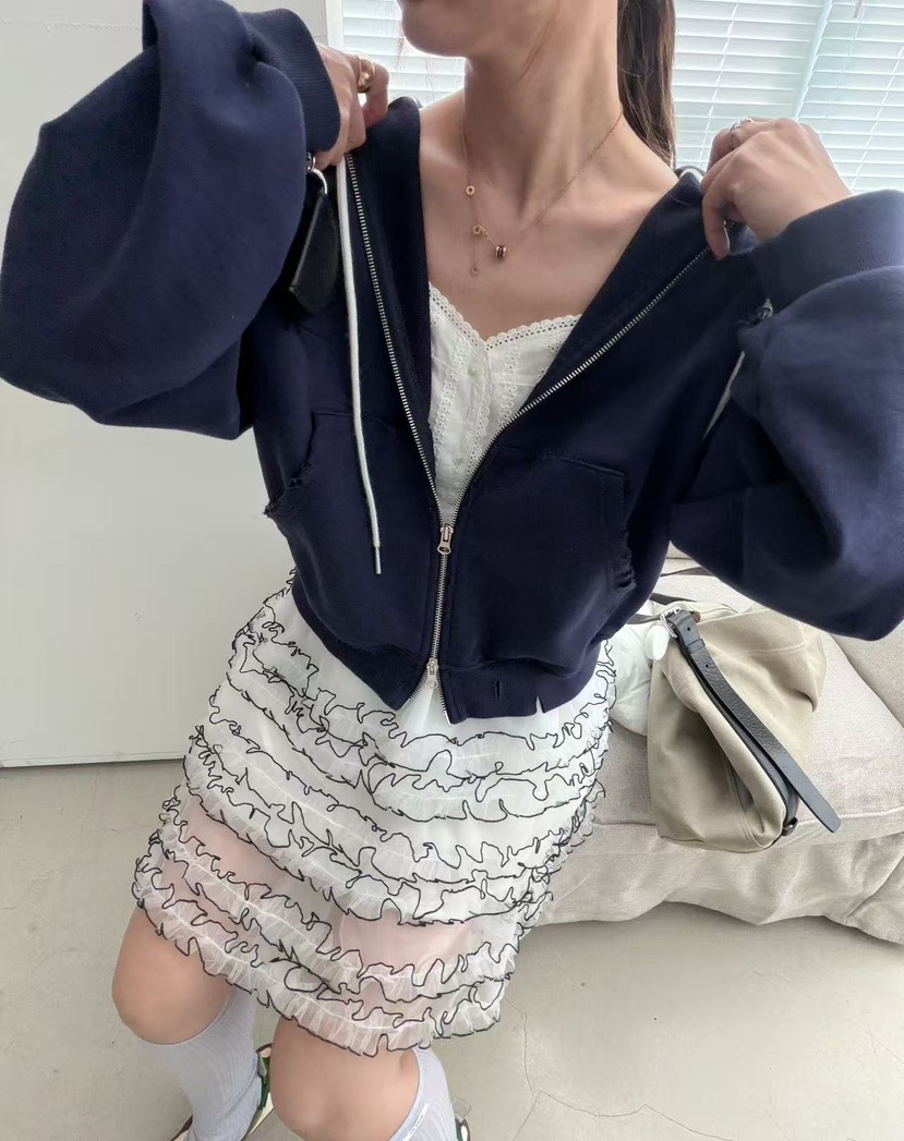 OLI SEOUL韓國東大門代購女士新款職業時尚短裙褶皺網眼OLI SEOUL短裙