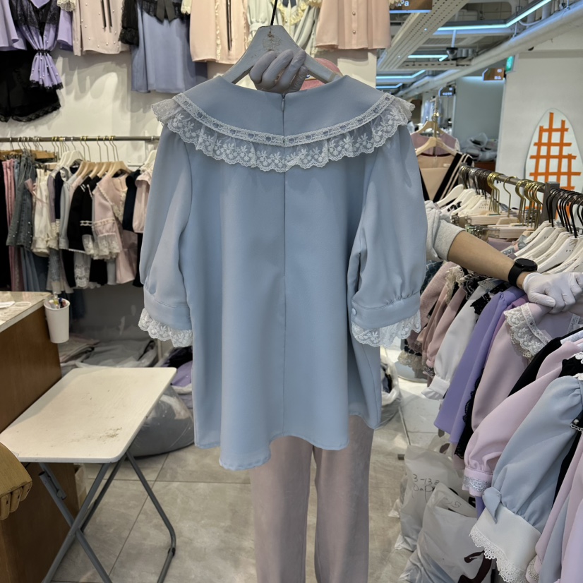 PAPA韓國東大門直郵女士新款26春夏時尚熱賣人氣襯衫蕾絲衫PaPa/HALMADE襯衫/蕾絲衫