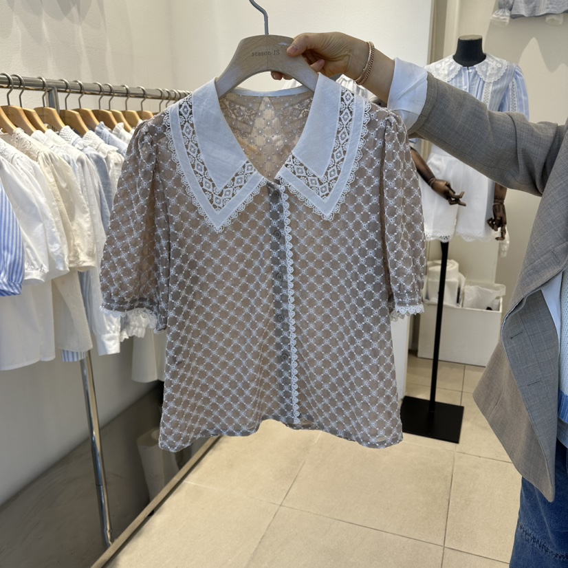 2nd B-S韓國代購女士新款26春夏推薦休閑人氣襯衫蕾絲衫2nd B-S襯衫/蕾絲衫圖色2