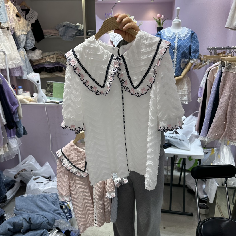 MS韓國東大門直郵女士新款職業人氣休閑時尚26春夏襯衫蕾絲衫MS襯衫/蕾絲衫圖色1