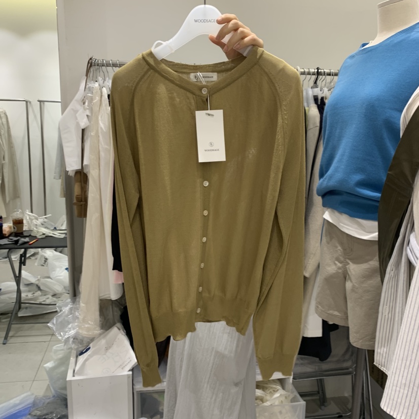 WOOD SAGE韓國東大門直郵女裝新款時尚休閑針織衫圓領開衫WOOD SAGE針織衫圖色4