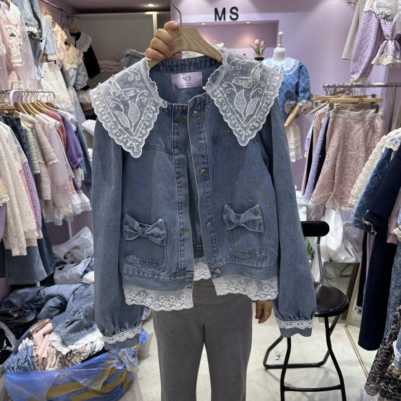 MS韓國東大門代購女士新品26春夏休閑推薦職業時尚夾克口袋MS夾克圖色1