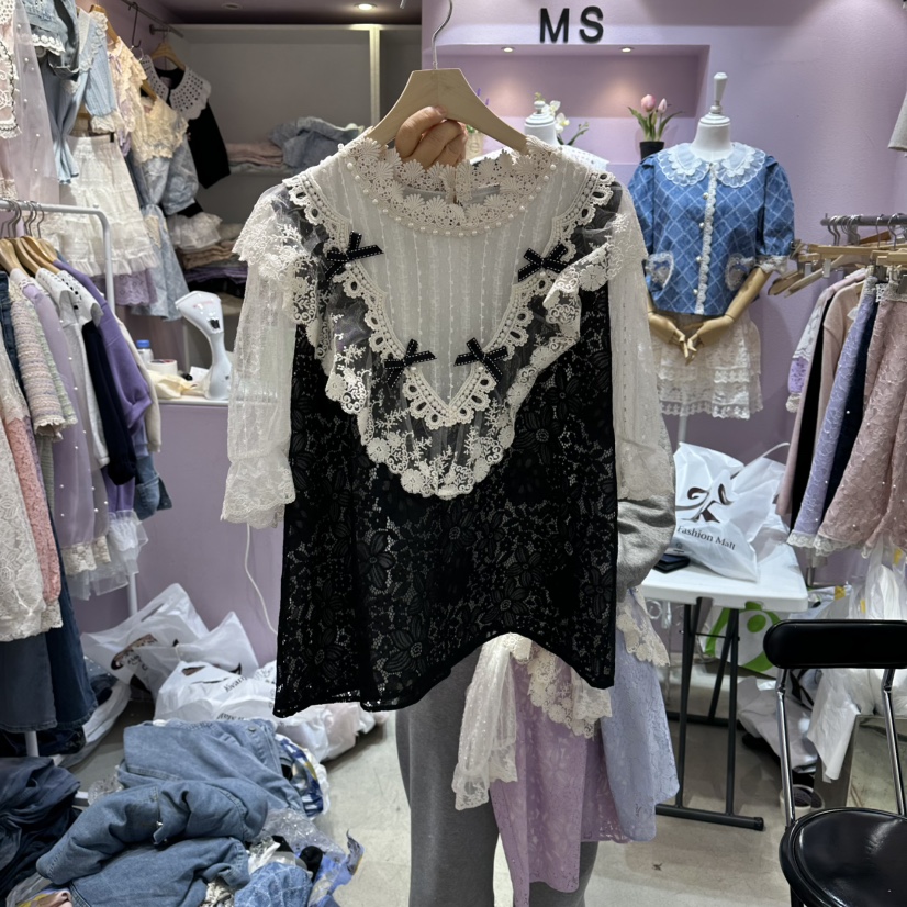MS韓國直郵實拍女士新品人氣職業時尚推薦熱賣襯衫蕾絲衫MS襯衫/蕾絲衫圖色3