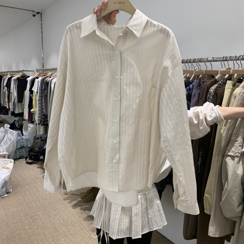 SELF SERVICE韓國代購女裝新品人氣熱賣休閑襯衫蕾絲衫透明SELF SERVICE襯衫/蕾絲衫圖色2