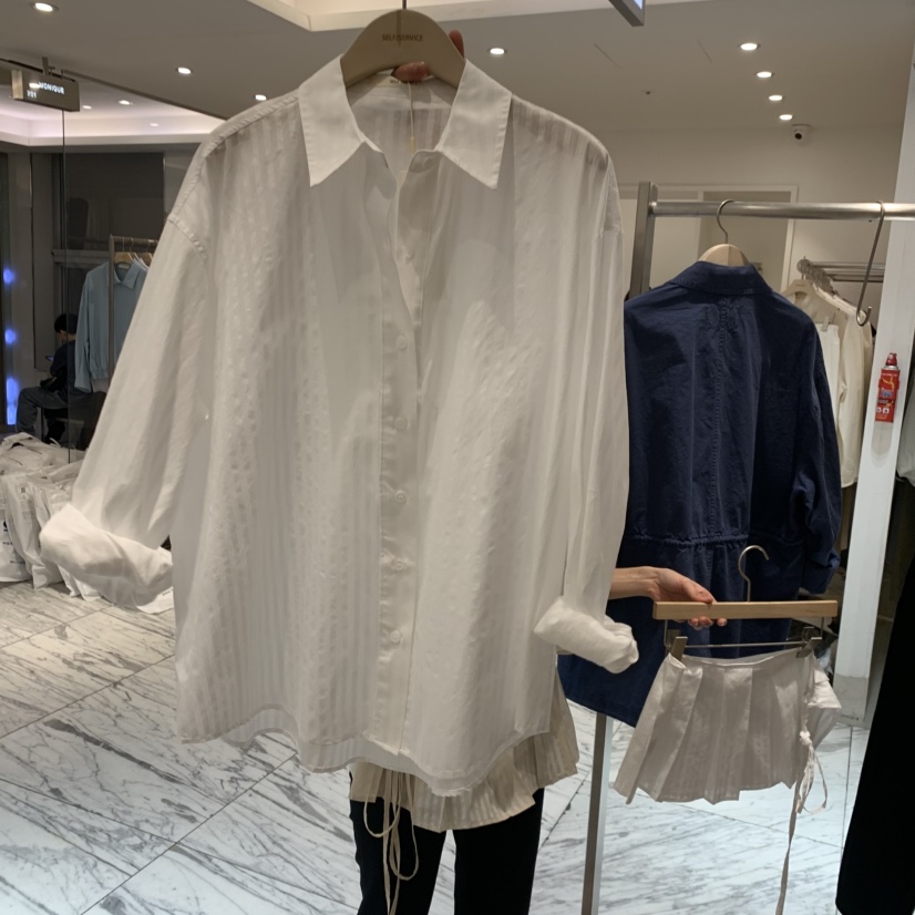 SELF SERVICE韓國代購女裝新品人氣熱賣休閑襯衫蕾絲衫透明SELF SERVICE襯衫/蕾絲衫圖色3