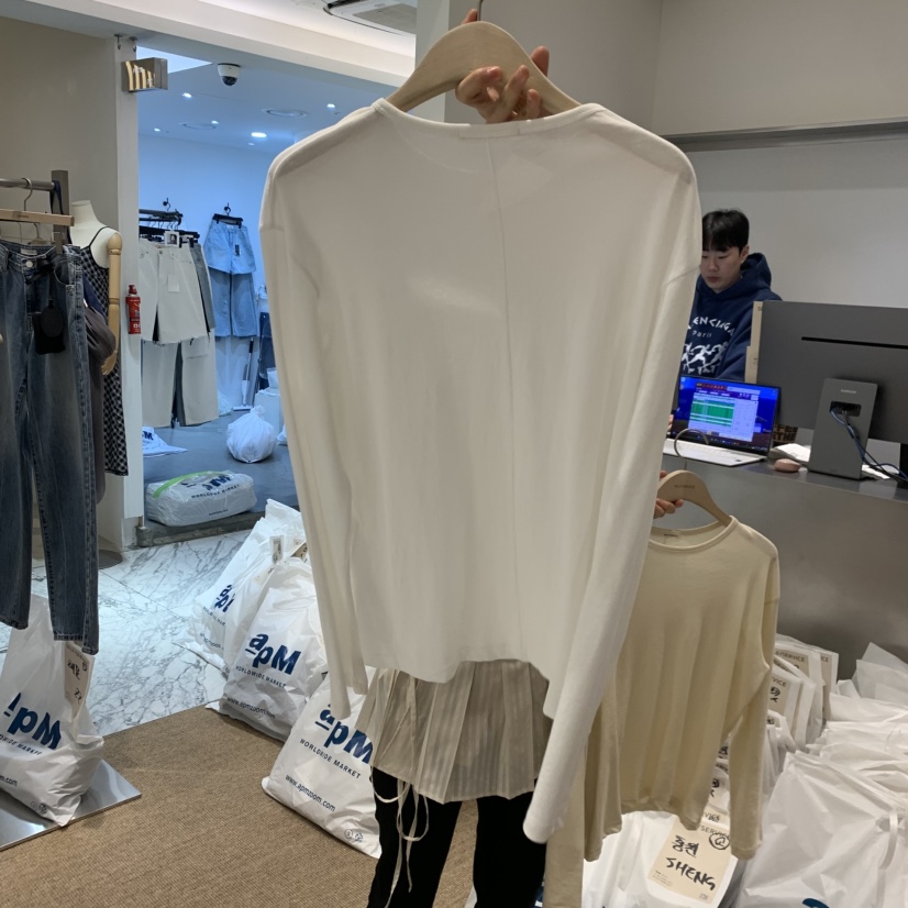 SELF SERVICE韓國代購女士新品休閑熱賣26春夏推薦長袖T恤SELF SERVICE長袖T恤