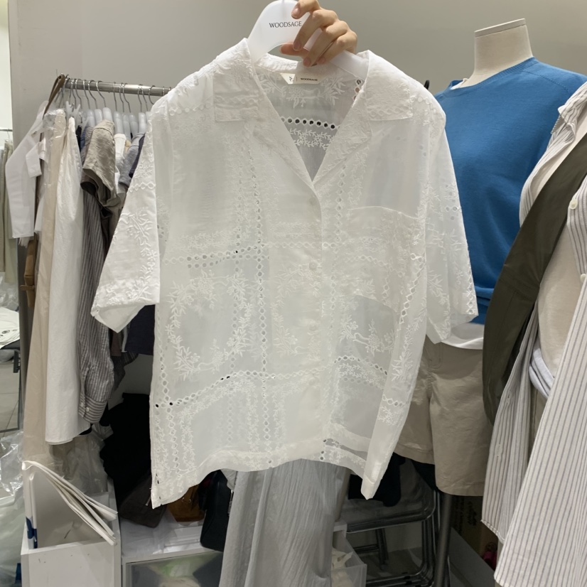 WOOD SAGE韓國代購女士新品休閑職業人氣推薦襯衫蕾絲衫WOOD SAGE襯衫/蕾絲衫圖色1