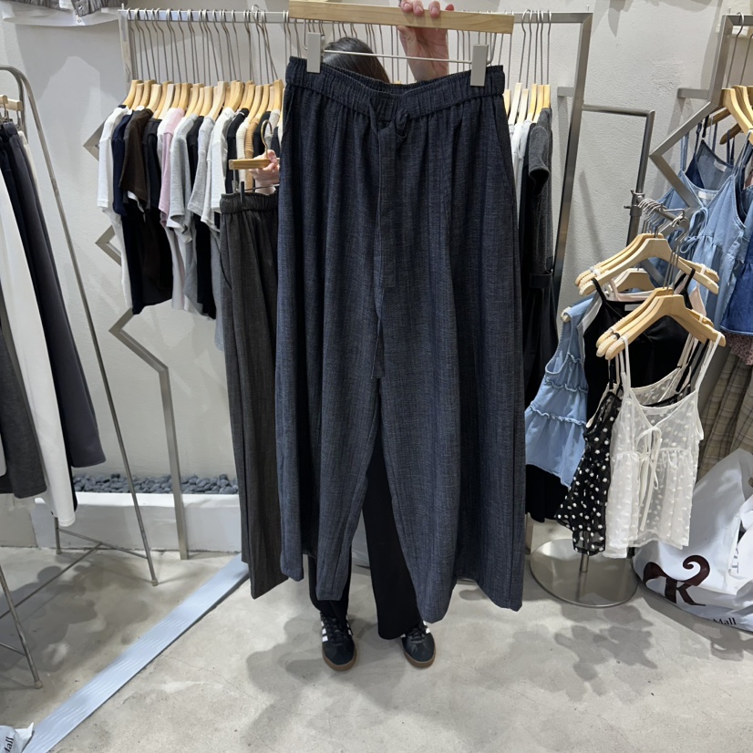 HIPTIQUE韓國東大門代購女裝新品時尚職業26春夏休閑褲闊腿褲HIPTIQUE休閑褲圖色1深藍色