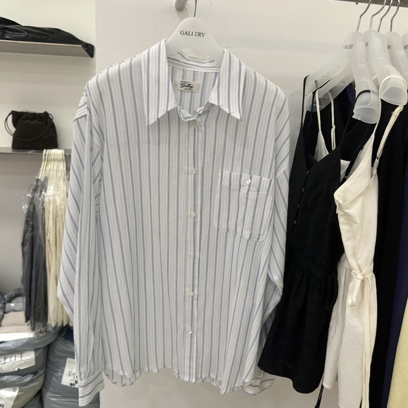 GALLERY-P韓國直郵女士新款時尚26春夏休閑襯衫蕾絲衫海軍GALLERY-P襯衫/蕾絲衫圖色1藍色