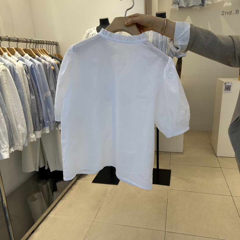 2nd B-S韓國代購女士新款職業人氣推薦熱賣襯衫蕾絲衫刺繡2nd B-S襯衫/蕾絲衫