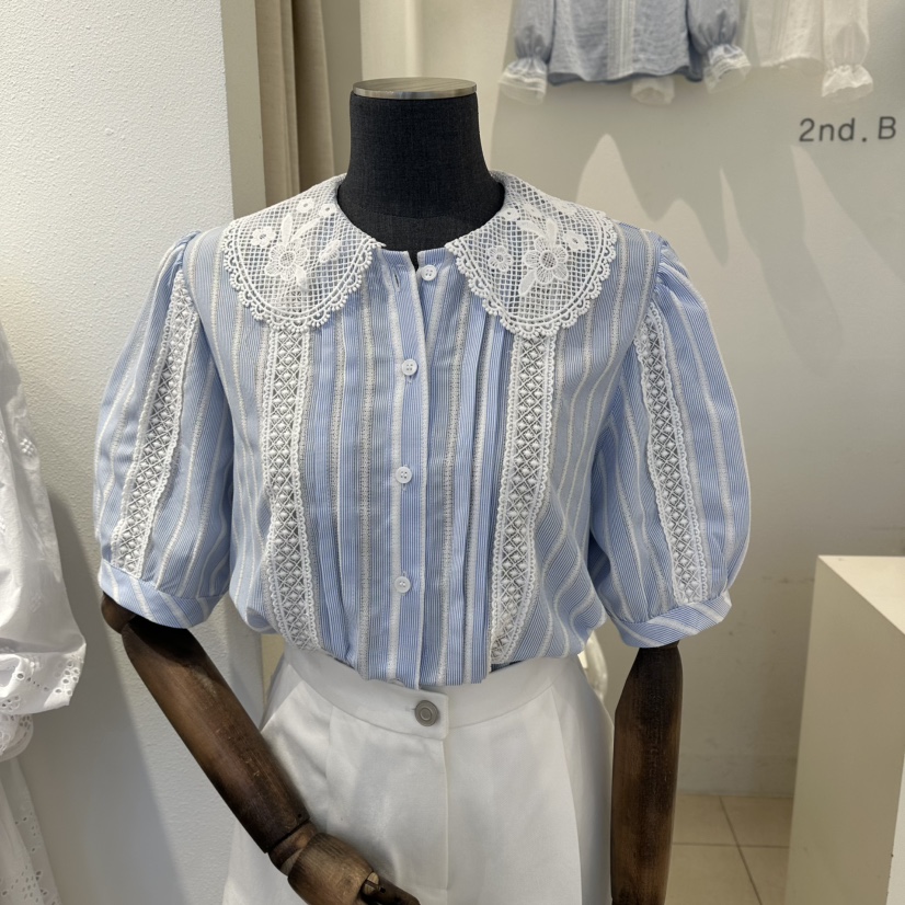 2nd B-S韓國東大門直郵女士新品休閑人氣熱賣襯衫蕾絲衫2nd B-S襯衫/蕾絲衫圖色1