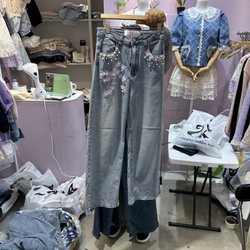 MS韓國直郵實拍女裝新款熱賣人氣時尚推薦26春夏休閑牛仔褲MS牛仔褲圖色1