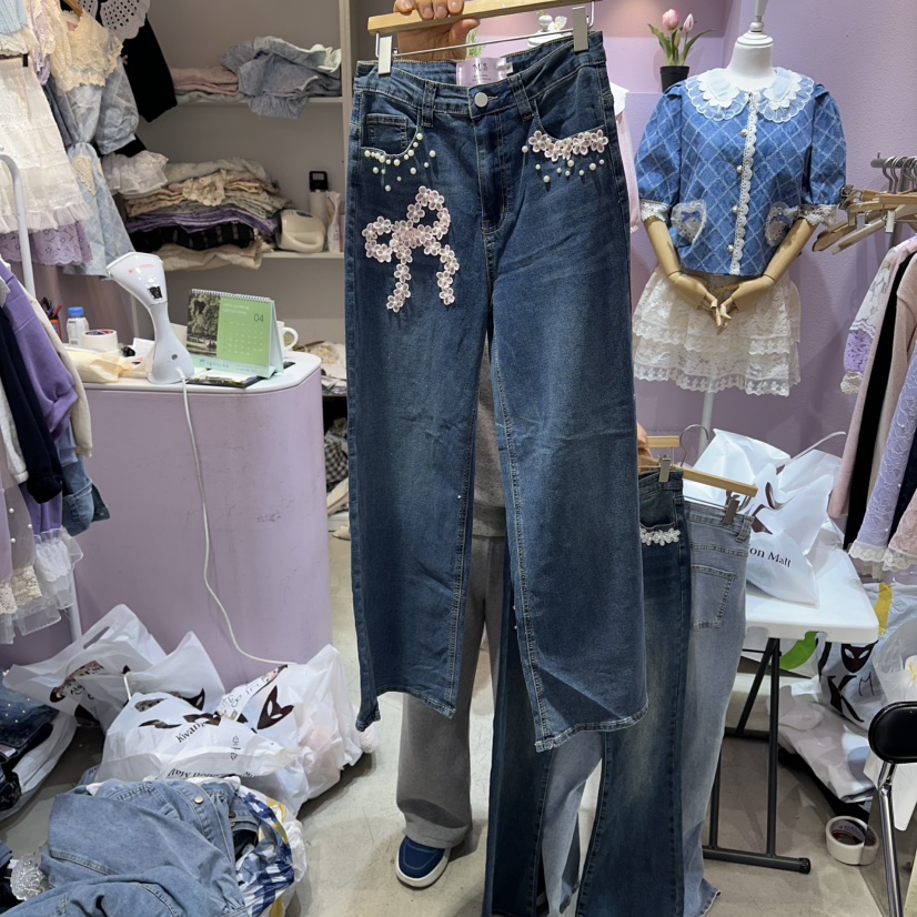 MS韓國直郵實拍女裝新款熱賣人氣時尚推薦26春夏休閑牛仔褲MS牛仔褲圖色2