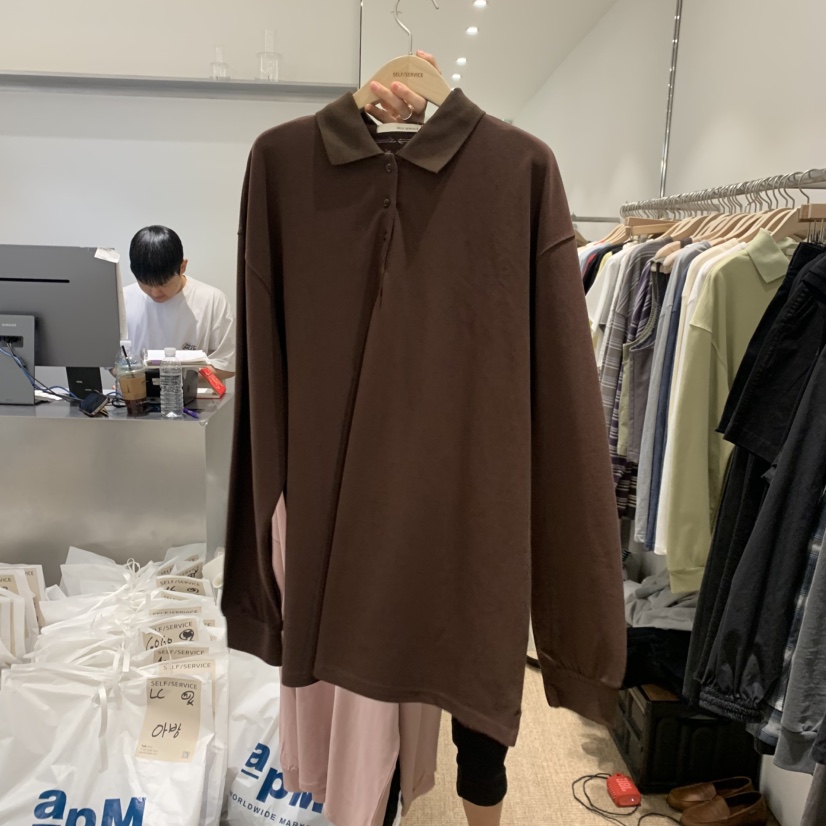 SELF SERVICE韓國直郵女裝新款人氣推薦職業時尚長袖T恤SELF SERVICE長袖T恤圖色2