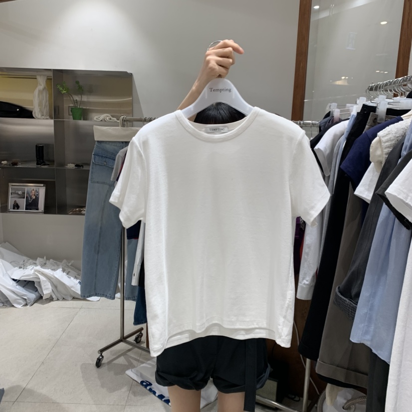 TEMPTING韓國直郵實拍女裝新款時尚熱賣職業26春夏T恤刺繡TEMPTINGT恤圖色1