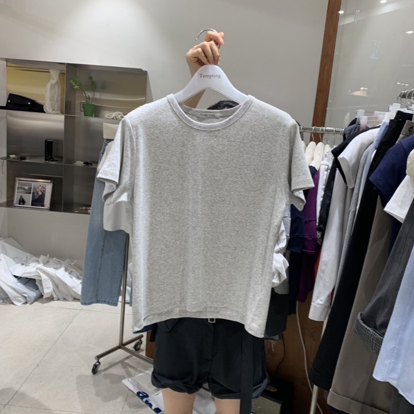 TEMPTING韓國直郵實拍女裝新款時尚熱賣職業26春夏T恤刺繡TEMPTINGT恤圖色2