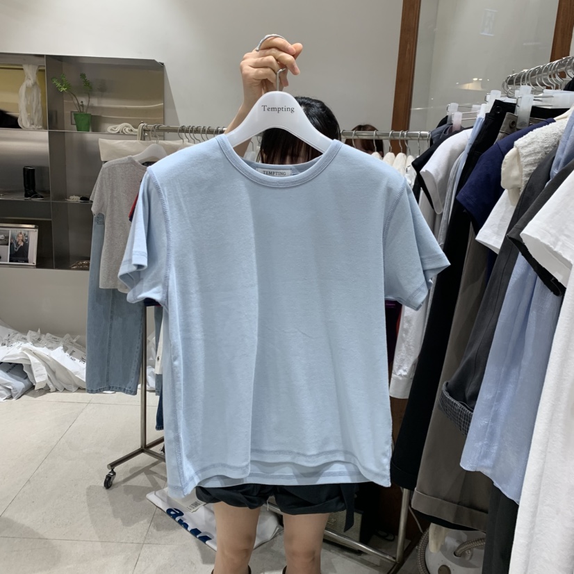 TEMPTING韓國直郵實拍女裝新款時尚熱賣職業26春夏T恤刺繡TEMPTINGT恤圖色3