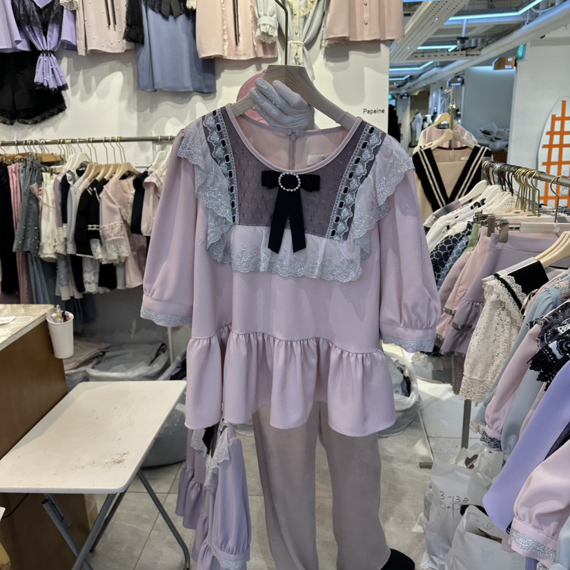 PAPA韓國直郵女裝新款26春夏熱賣推薦職業人氣襯衫蕾絲衫PaPa/HALMADE襯衫/蕾絲衫圖色1