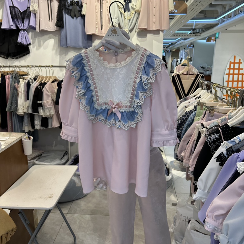 PAPA韓國東大門直郵女士新品人氣熱賣休閑職業襯衫蕾絲衫PaPa/HALMADE襯衫/蕾絲衫圖色1