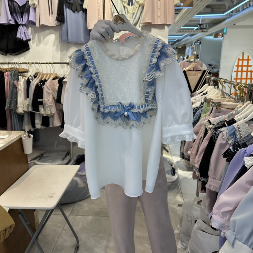 PAPA韓國東大門直郵女士新品人氣熱賣休閑職業襯衫蕾絲衫PaPa/HALMADE襯衫/蕾絲衫圖色2