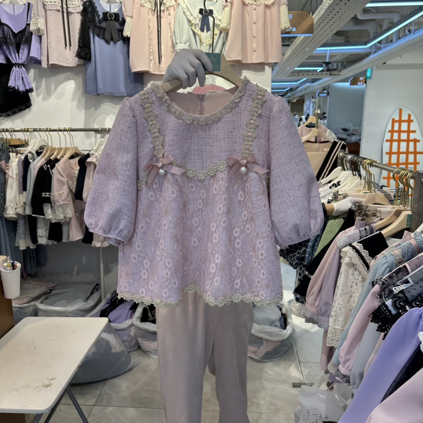 PAPA韓國直郵實拍女士新款熱賣人氣休閑職業26春夏襯衫蕾絲衫PaPa/HALMADE襯衫/蕾絲衫圖色2