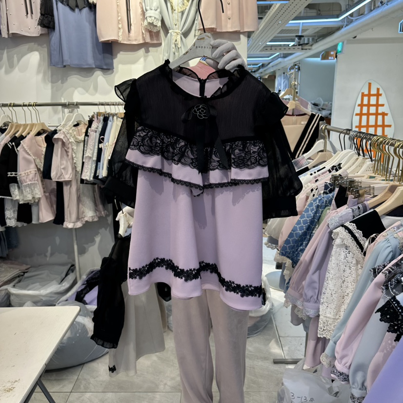 PAPA韓國直郵女裝新款熱賣推薦職業26春夏休閑襯衫蕾絲衫PaPa/HALMADE襯衫/蕾絲衫圖色1