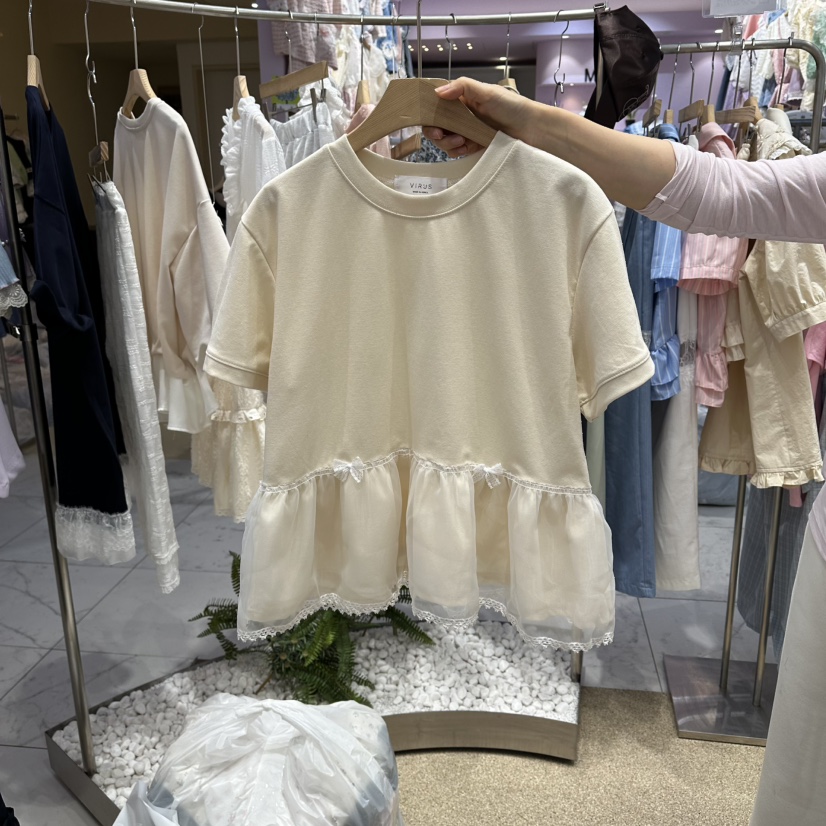 VIRUS韓國東大門代購女裝新品熱賣休閑人氣26春夏推薦T恤VIRUST恤圖色2