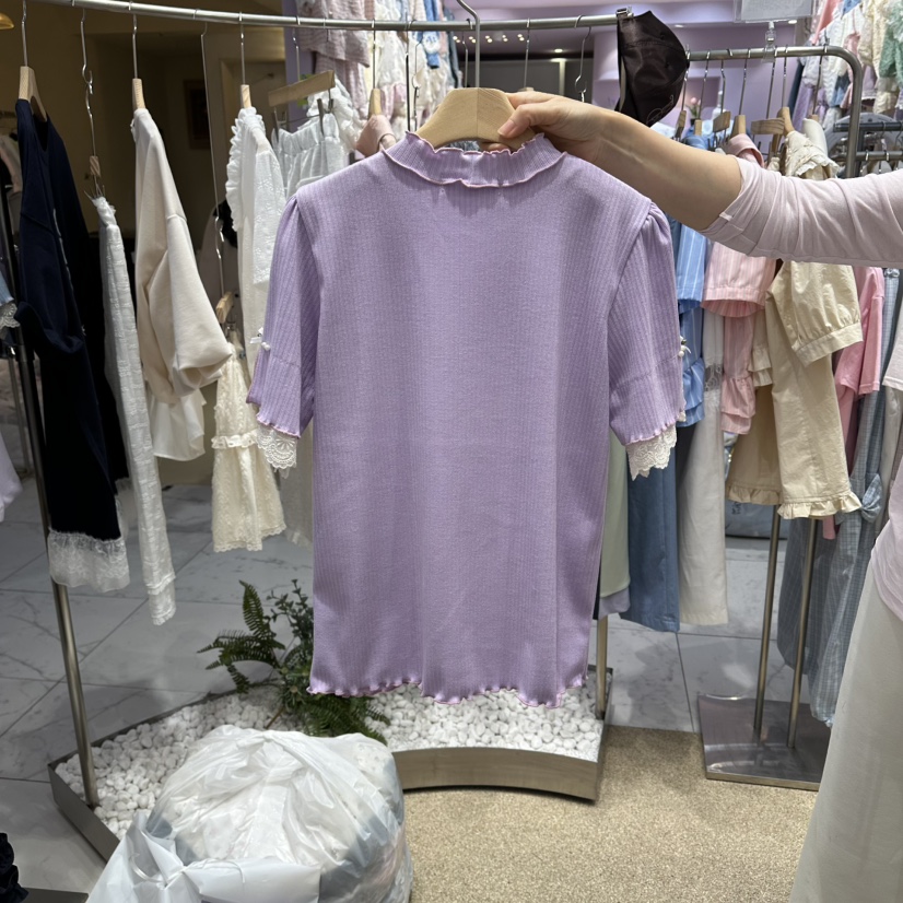 VIRUS韓國代購女裝新款推薦職業時尚26春夏休閑人氣T恤蕾絲VIRUST恤