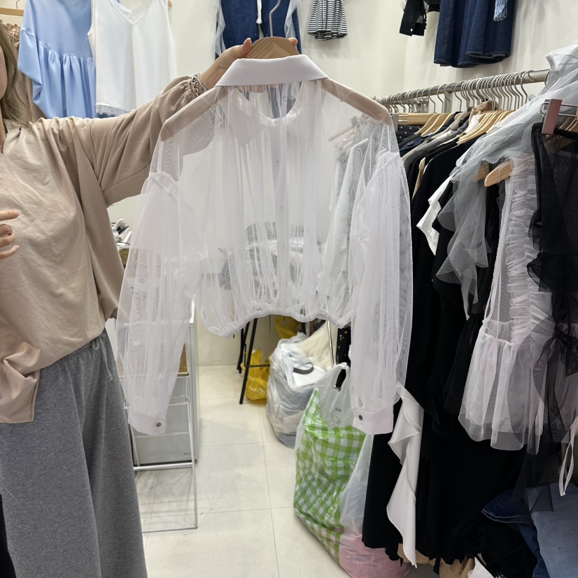 HOJAE韓國東大門直郵女裝新款職業26春夏襯衫蕾絲衫不含內搭MID-LEVEL JUMP襯衫/蕾絲衫