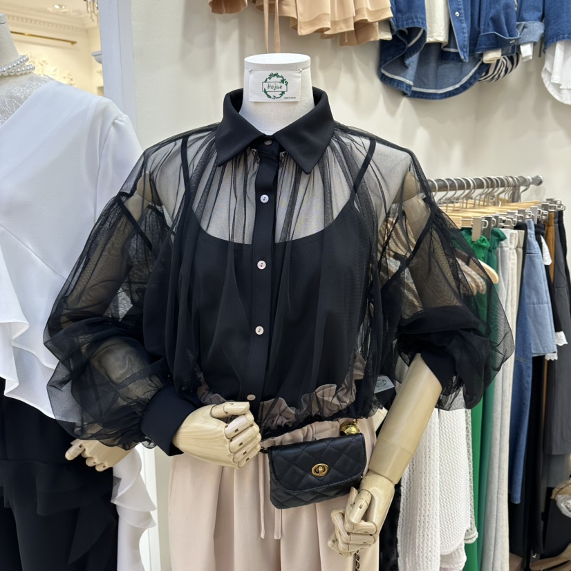 HOJAE韓國東大門直郵女裝新款職業26春夏襯衫蕾絲衫不含內搭MID-LEVEL JUMP襯衫/蕾絲衫圖色2