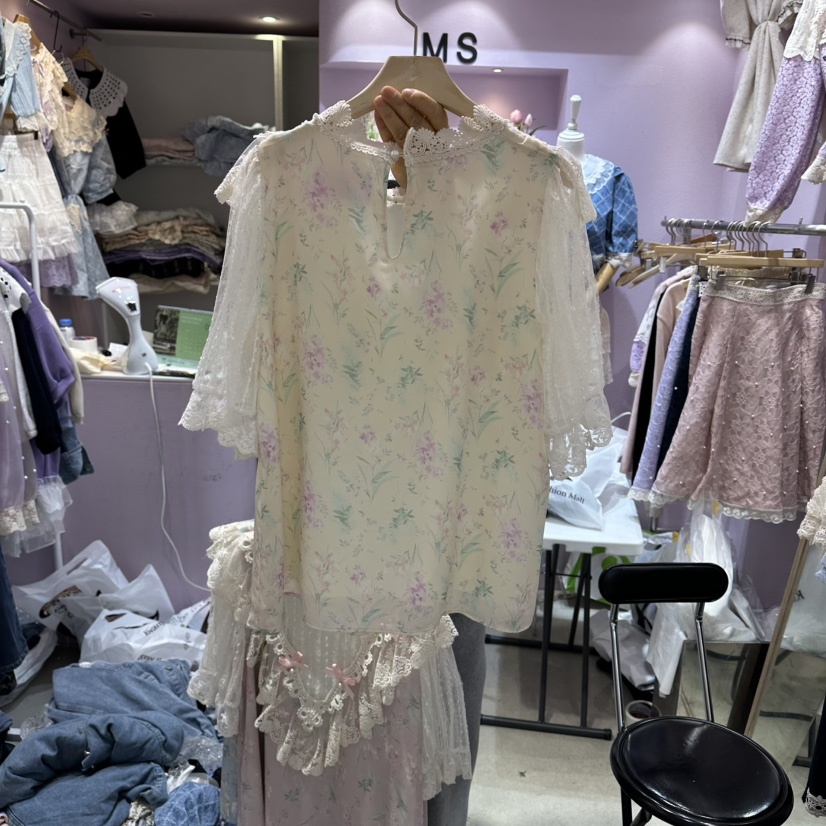 MS韓國東大門直郵女裝新品26春夏推薦人氣熱賣襯衫蕾絲衫MS襯衫/蕾絲衫