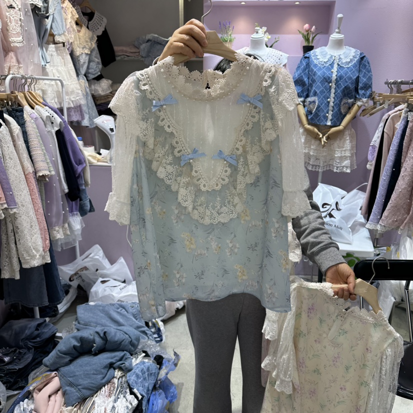 MS韓國東大門直郵女裝新品26春夏推薦人氣熱賣襯衫蕾絲衫MS襯衫/蕾絲衫圖色2