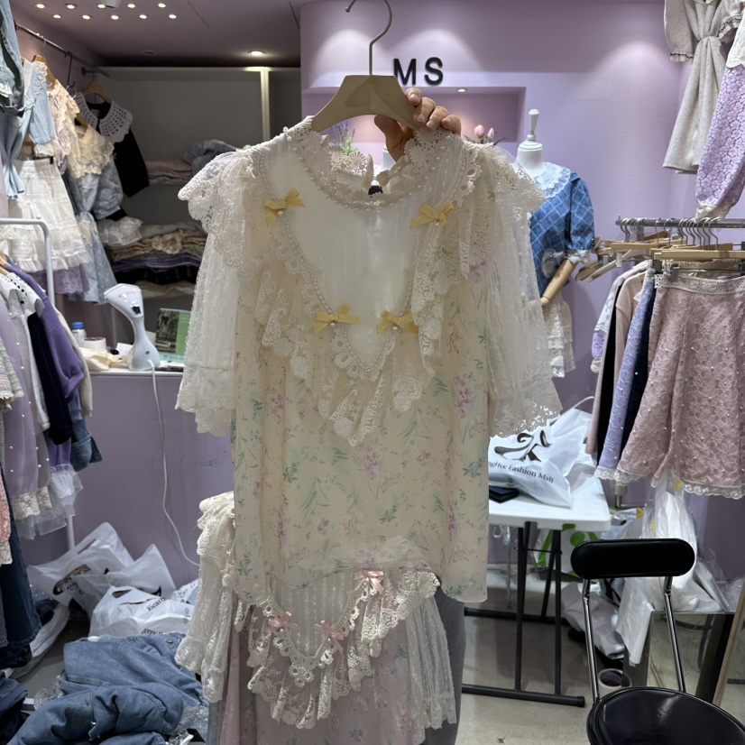 MS韓國東大門直郵女裝新品26春夏推薦人氣熱賣襯衫蕾絲衫MS襯衫/蕾絲衫圖色3