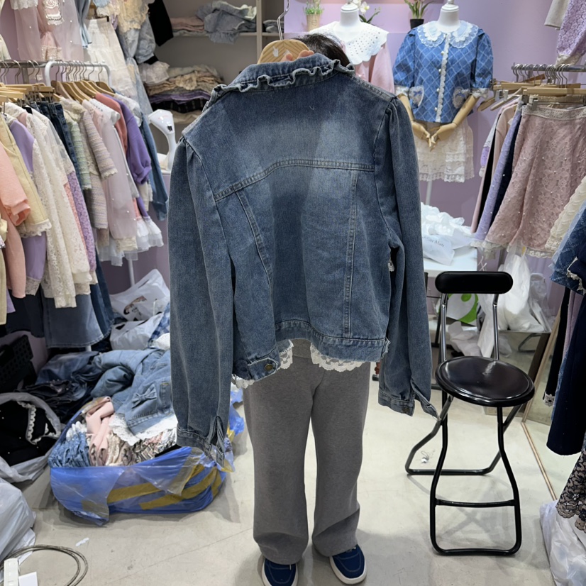 MS韓國直郵實拍女士新款26春夏人氣推薦熱賣時尚夾克喇叭形MS夾克