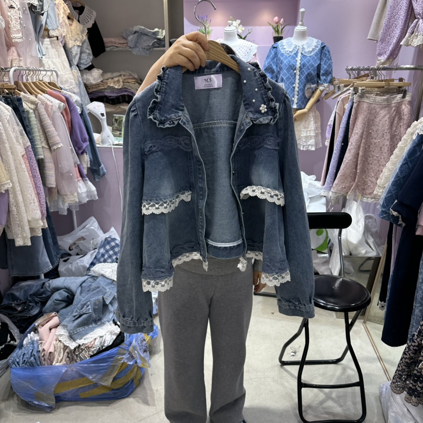 MS韓國直郵實拍女士新款26春夏人氣推薦熱賣時尚夾克喇叭形MS夾克圖色1