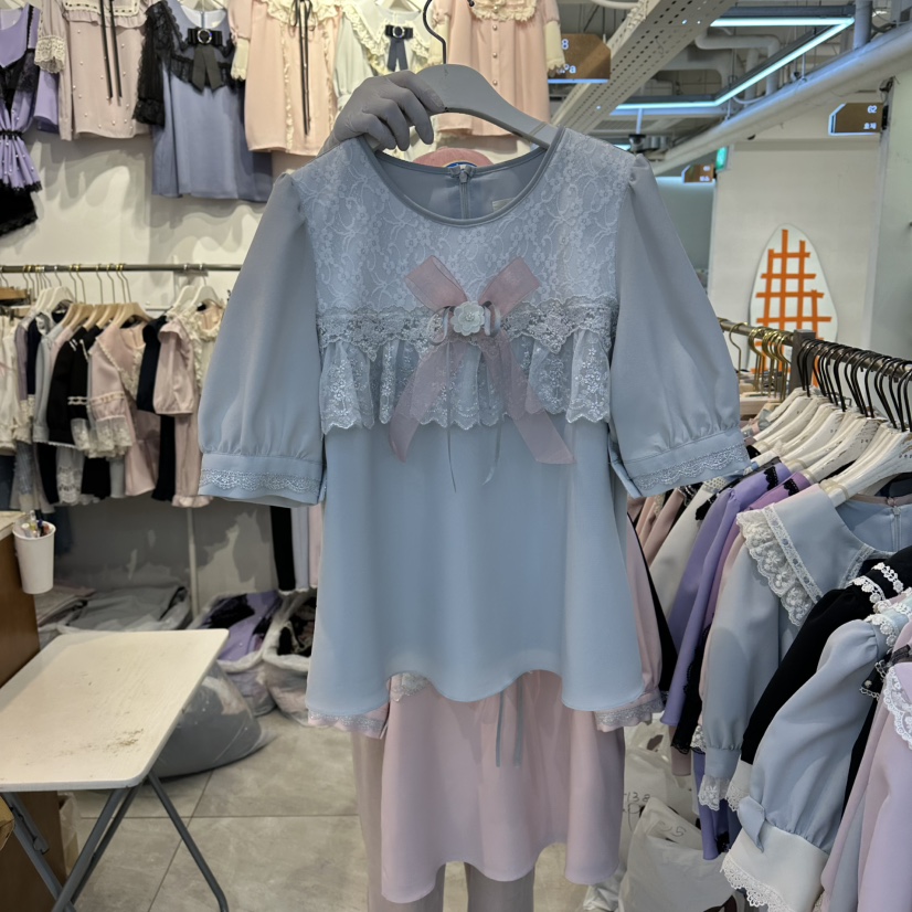 PAPA韓國東大門代購女士新品人氣休閑熱賣推薦襯衫蕾絲衫PaPa/HALMADE襯衫/蕾絲衫圖色2