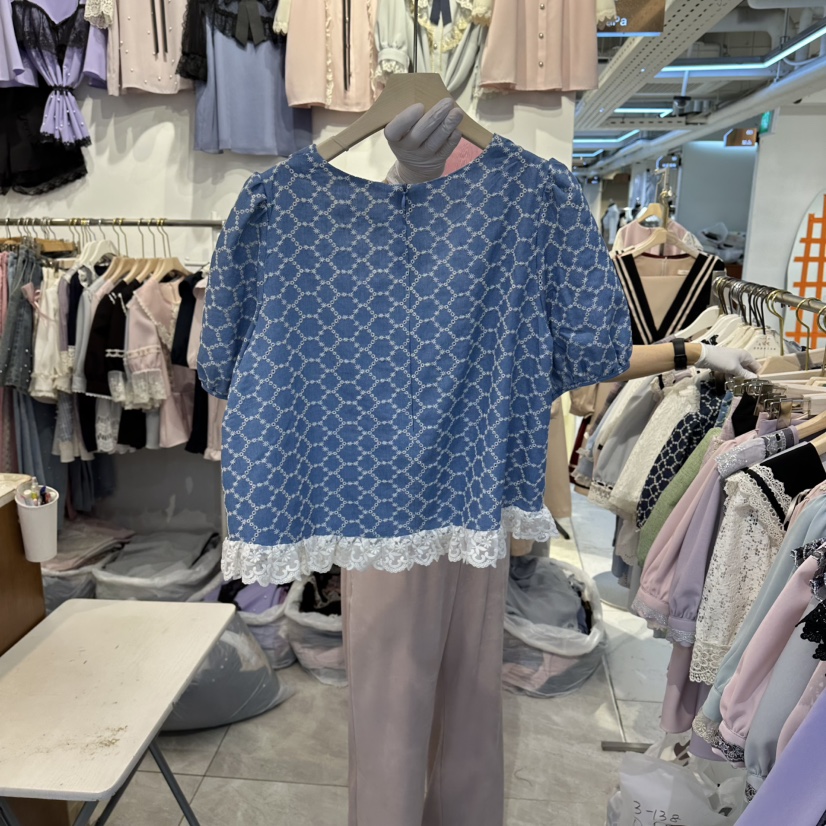 PAPA韓國代購女裝新品熱賣職業推薦休閑26春夏襯衫蕾絲衫PaPa/HALMADE襯衫/蕾絲衫