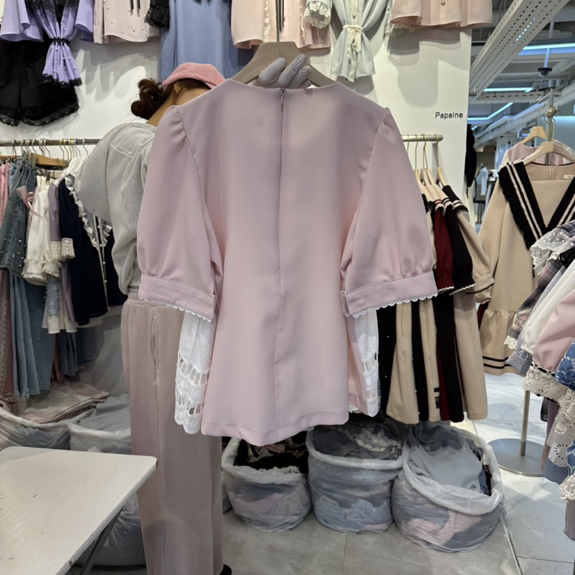 PAPA韓國直郵實拍女裝新品推薦休閑時尚人氣職業襯衫蕾絲衫PaPa/HALMADE襯衫/蕾絲衫