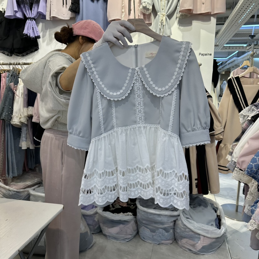 PAPA韓國直郵實拍女裝新品推薦休閑時尚人氣職業襯衫蕾絲衫PaPa/HALMADE襯衫/蕾絲衫圖色2