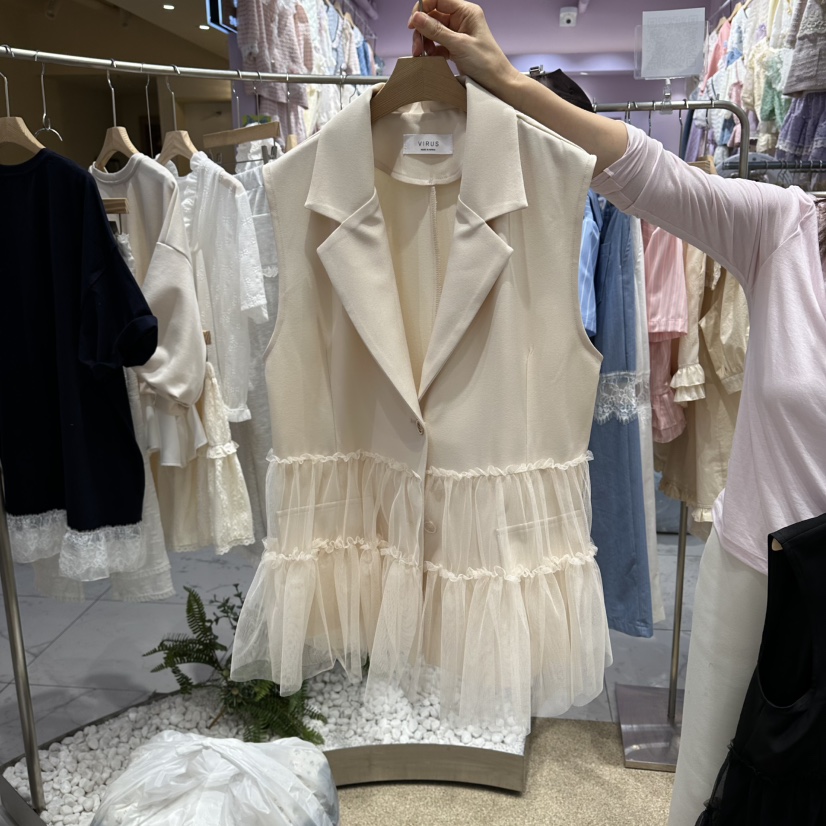 VIRUS韓國東大門代購女士新品職業休閑熱賣時尚26春夏馬甲VIRUS馬甲圖色1