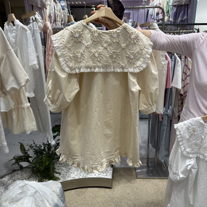 VIRUS韓國直郵女士新品26春夏時尚熱賣職業人氣襯衫蕾絲衫VIRUS襯衫/蕾絲衫