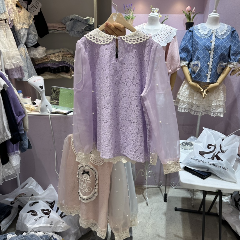 MS韓國代購女士新款熱賣推薦職業人氣26春夏時尚襯衫蕾絲衫MS襯衫/蕾絲衫