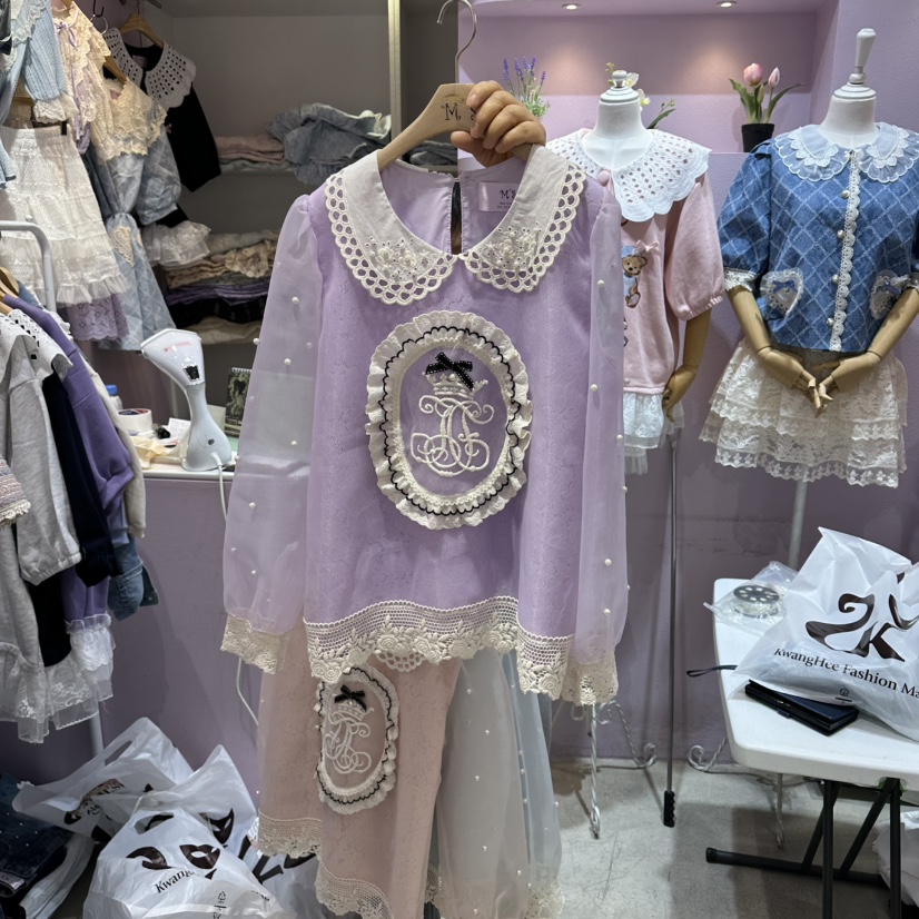 MS韓國代購女士新款熱賣推薦職業人氣26春夏時尚襯衫蕾絲衫MS襯衫/蕾絲衫圖色1