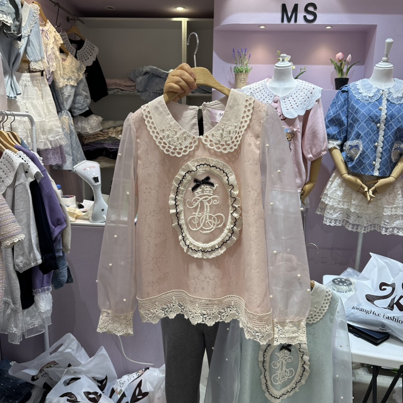 MS韓國代購女士新款熱賣推薦職業人氣26春夏時尚襯衫蕾絲衫MS襯衫/蕾絲衫圖色2