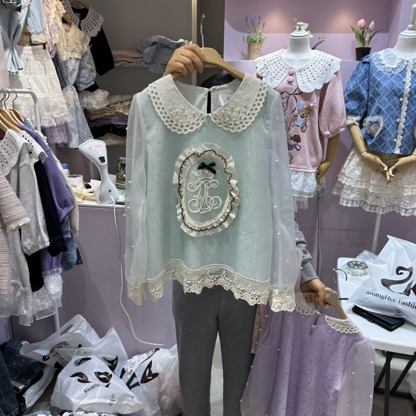 MS韓國代購女士新款熱賣推薦職業人氣26春夏時尚襯衫蕾絲衫MS襯衫/蕾絲衫圖色3