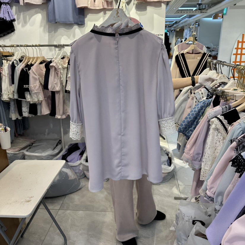 PAPA韓國直郵實拍女裝新品人氣休閑26春夏熱賣襯衫蕾絲衫PaPa/HALMADE襯衫/蕾絲衫