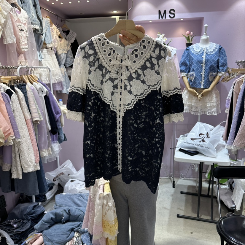 MS韓國代購女裝新品職業推薦26春夏時尚人氣休閑襯衫蕾絲衫MS襯衫/蕾絲衫圖色3