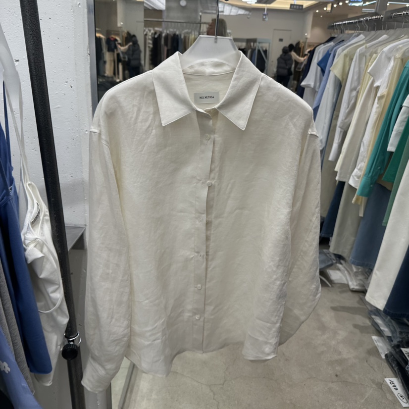 HELVETICA韓國直郵實拍女士新品熱賣推薦襯衫蕾絲衫亞麻布HELVETICA襯衫/蕾絲衫圖色2