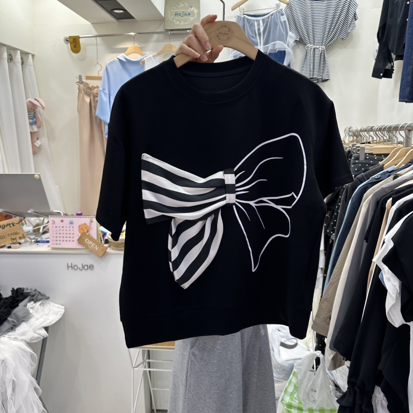 HOJAE韓國直郵實拍女裝新品職業時尚熱賣推薦人氣休閑T恤MID-LEVEL JUMPT恤圖色2